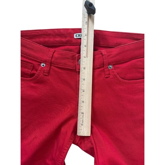 Express Jeans Womens 4 Red Stretch Denim Skinny Leg 5 Pocket Zip Fly 508510 - Picture 6 of 8